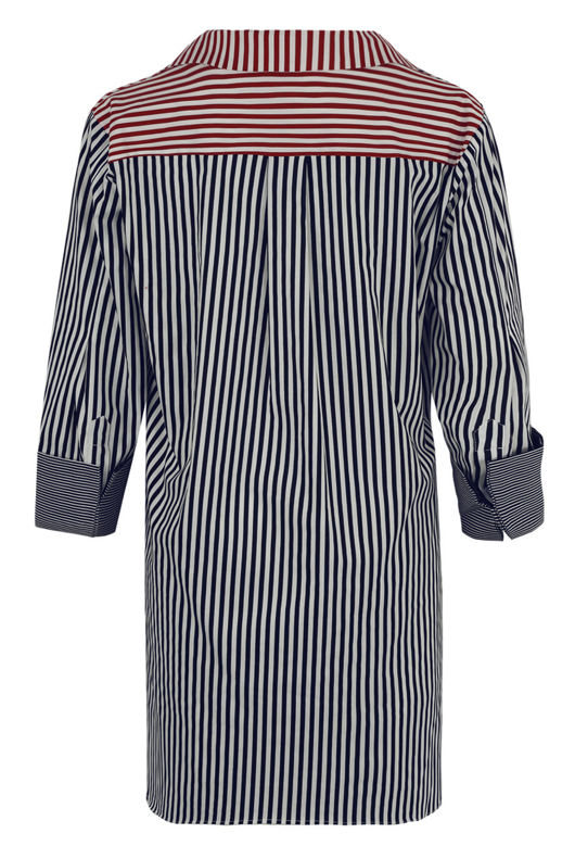 Two Tone Stripes Tunic Shirt