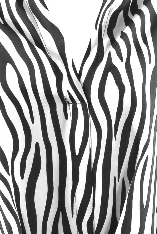 White Animal Print Curved Hem Blouse