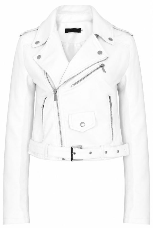 White PVC Biker Jackets