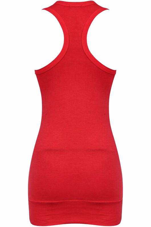 Red Muscle Vest Top