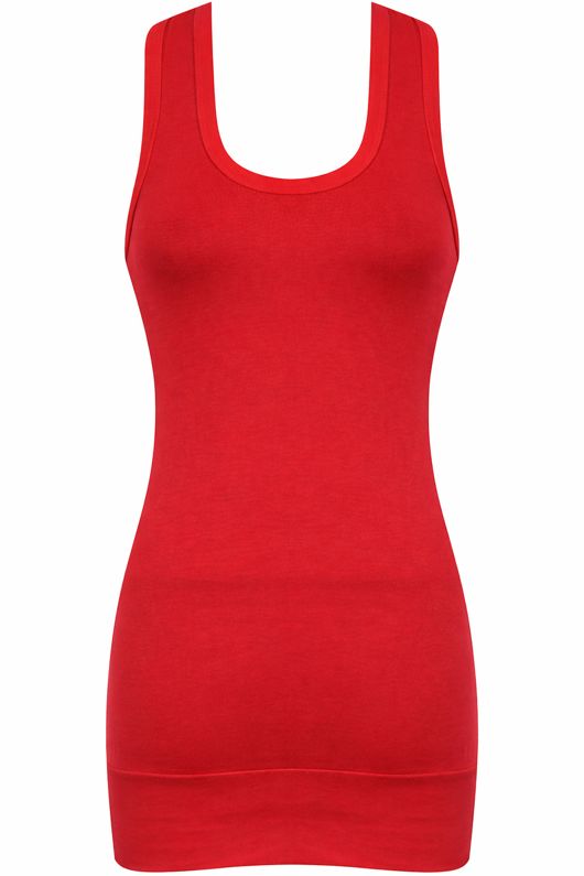 Red Muscle Vest Top
