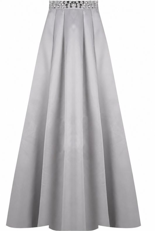 Grey Stone Textured Asymmetric Maxi Skirts