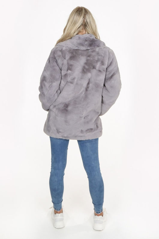 Grey Faux Fur Overcoat