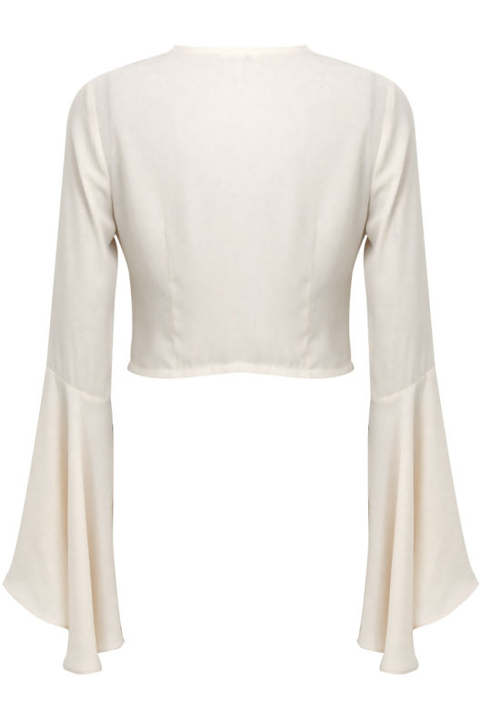 Cream Long Bell Sleeved Top