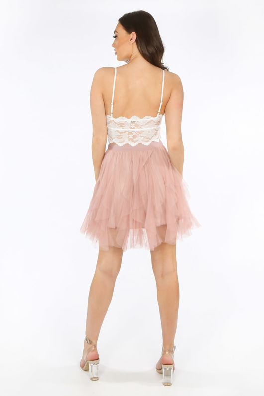 Longline Lace Bralet In White