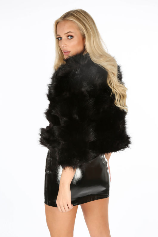cropped fur coat