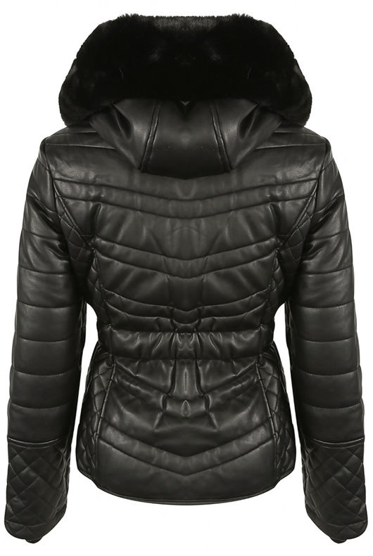 Fleece Fur Hood Puffer Jacket