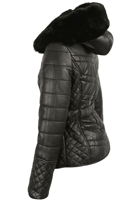 Fleece Fur Hood Puffer Jacket