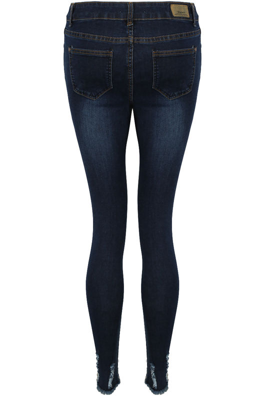 Frayed Ankles Skinny Fit Jeans
