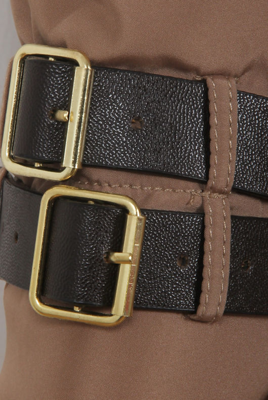 Beige Matte Finish Puffer Coat