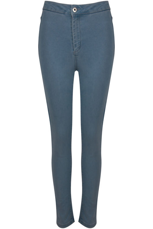 Blue Denim High Waist Tube Jeans