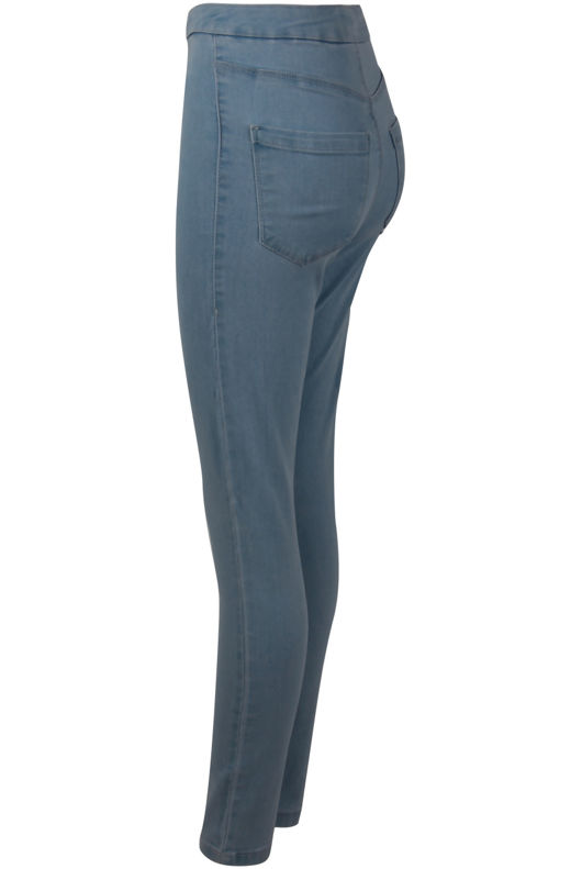 Blue Denim High Waist Tube Jeans