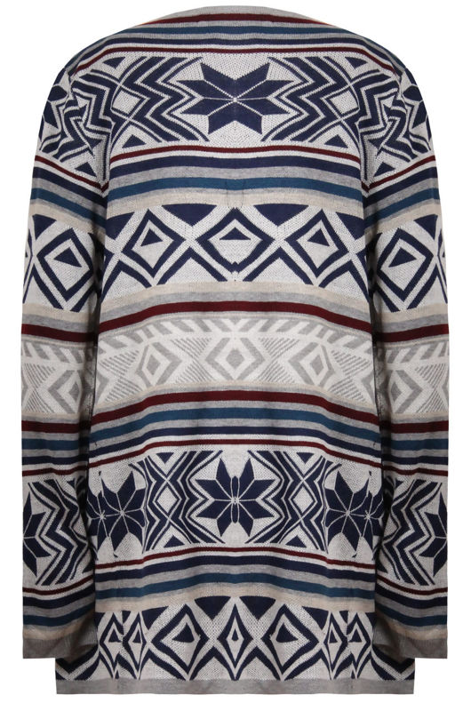 Aztec Print Pull Over Cardigan