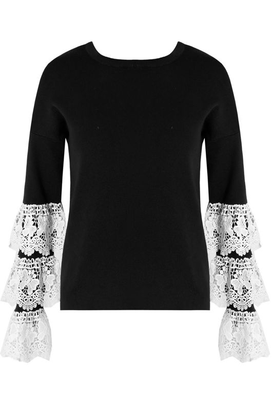  Layered Lace Bell Sleeve Jumper 