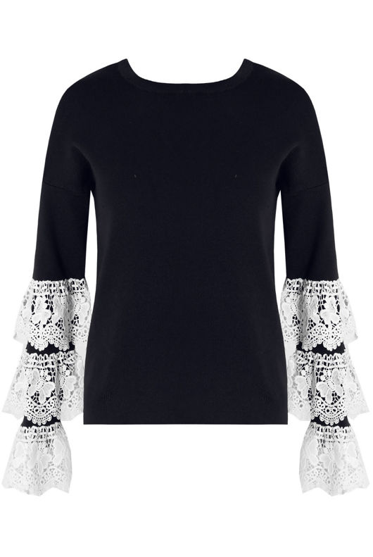  Layered Lace Bell Sleeve Jumper 