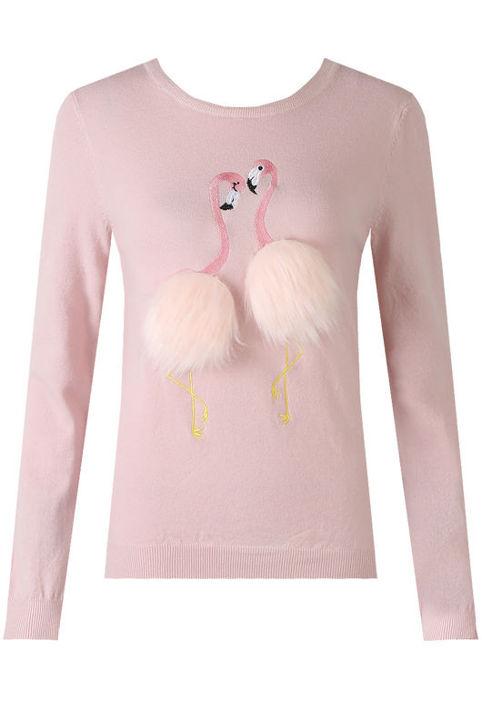 Rose CRANE Fur Trim Knitted Jumper 