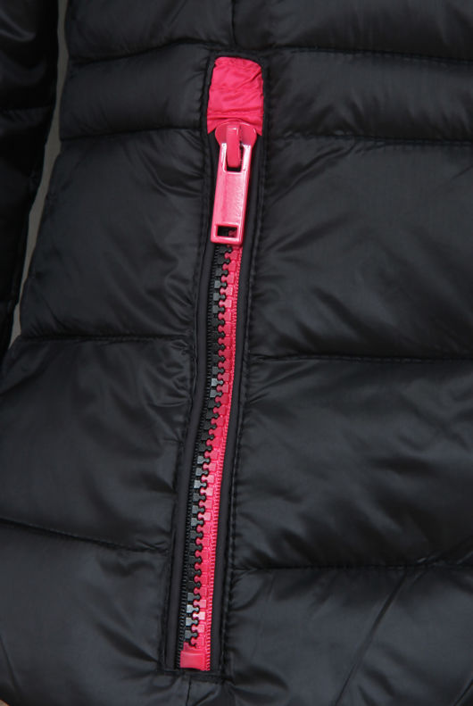 Black Full Zipped Hooded Puffer Jacket