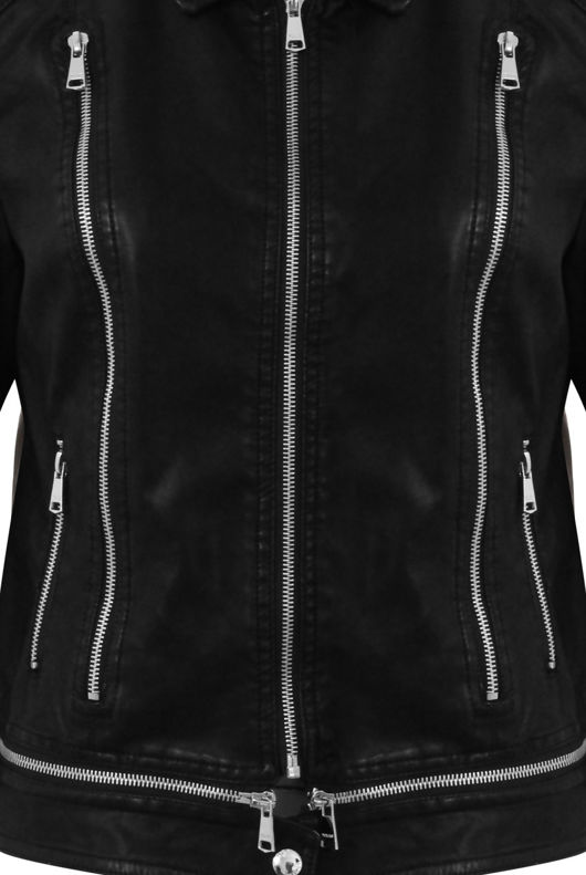 PU Zip Detail Jacket 