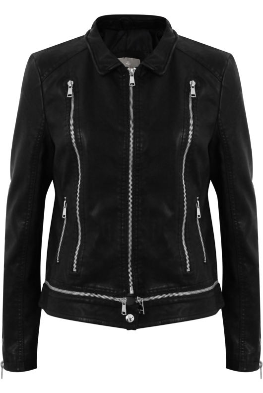 PU Zip Detail Jacket 
