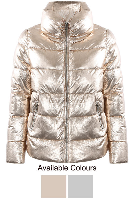 Gold Foil Padded Bomber Jacket