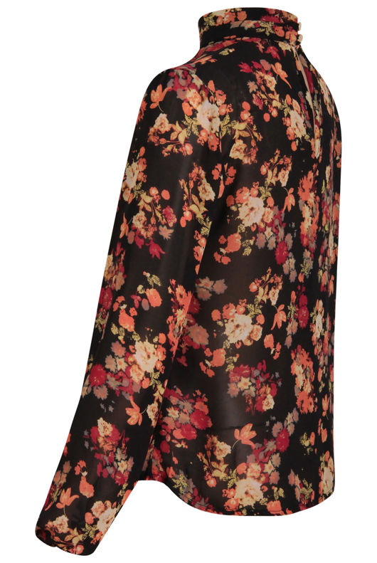 Floral Printed Ruched Neck Top