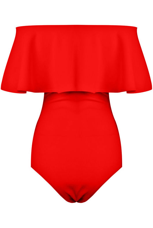Coral Bardot Frill Bodysuit
