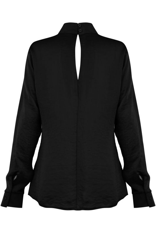 High Neck Ruffle Front Top