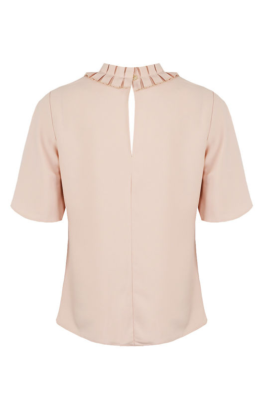 Rose Pleated Collar Tops