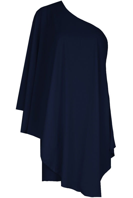 Navy One Shoulder Asymmetric Dress 
