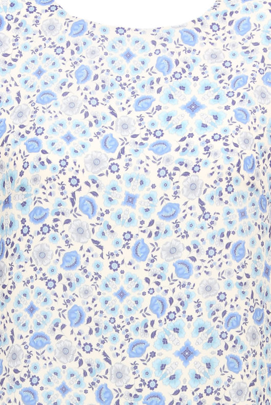 Navy With Contrast Flower Detail Back Zip Up Shift Dress