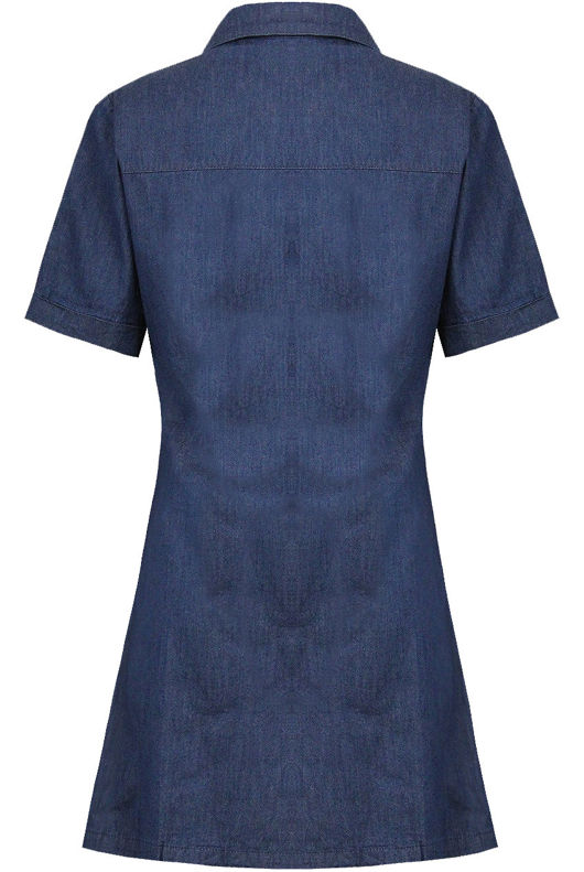 Denim Front Button Up Shift Dress