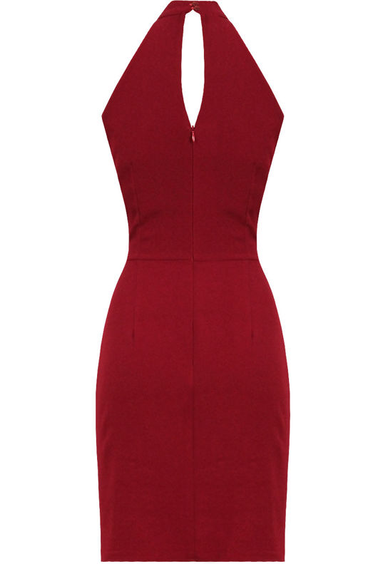 Wine and Black Front Cut Out Layered Bodycon Dress- mix pack