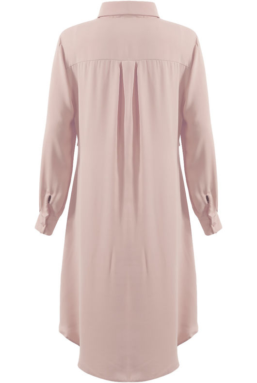 Rose Long Wrap Tie Shirt Dress
