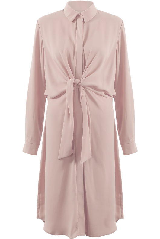 Rose Long Wrap Tie Shirt Dress