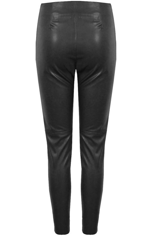 Black PVC Side Zip Up Leggings