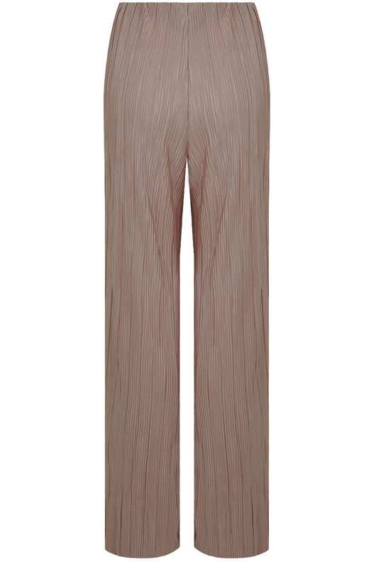Beige Crinkle Palazzo Trouser