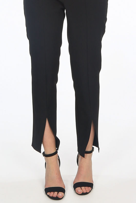Black Front Slit Trousers