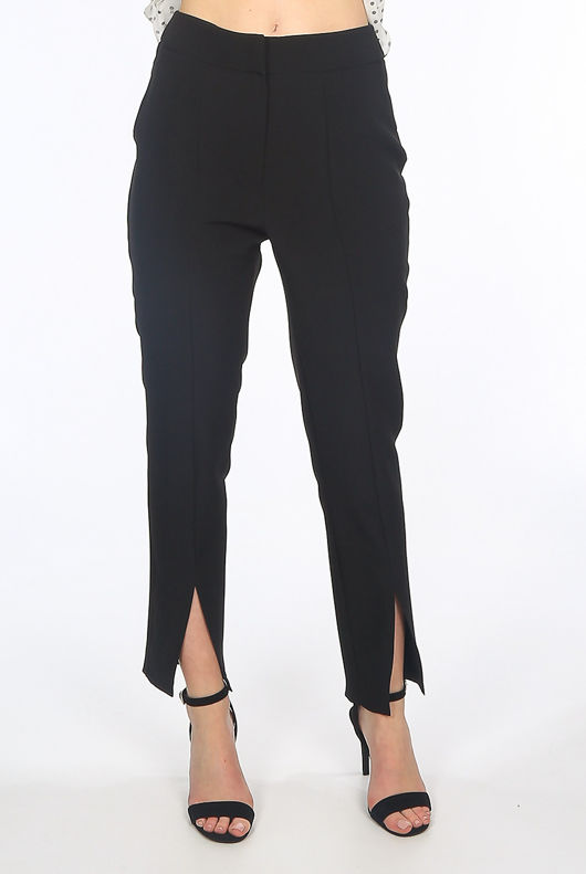 Black Front Slit Trousers