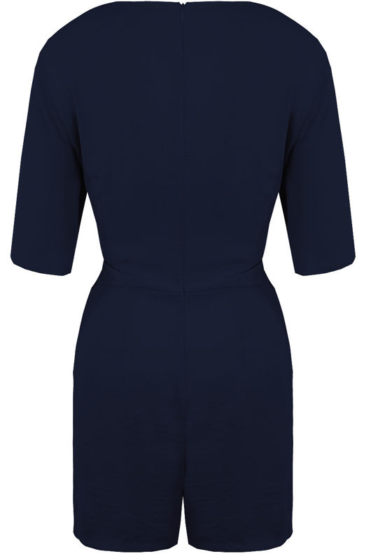 Navy Front Tie Up Playsuit