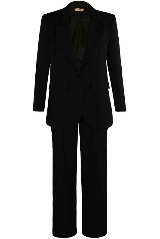Black Double Breasted Blazer & Wide Leg Trouser Suit