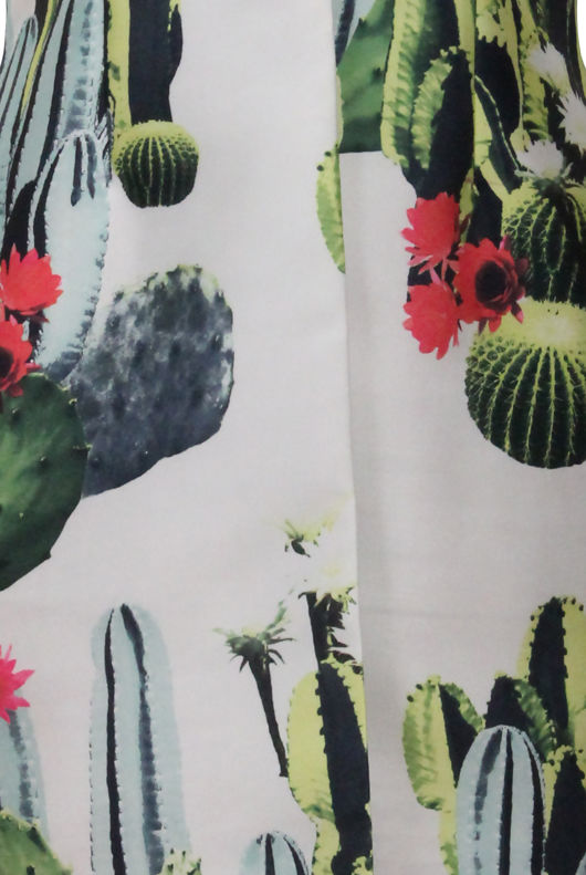 Cactus Print Longline Tailored Sleeveless Blazer