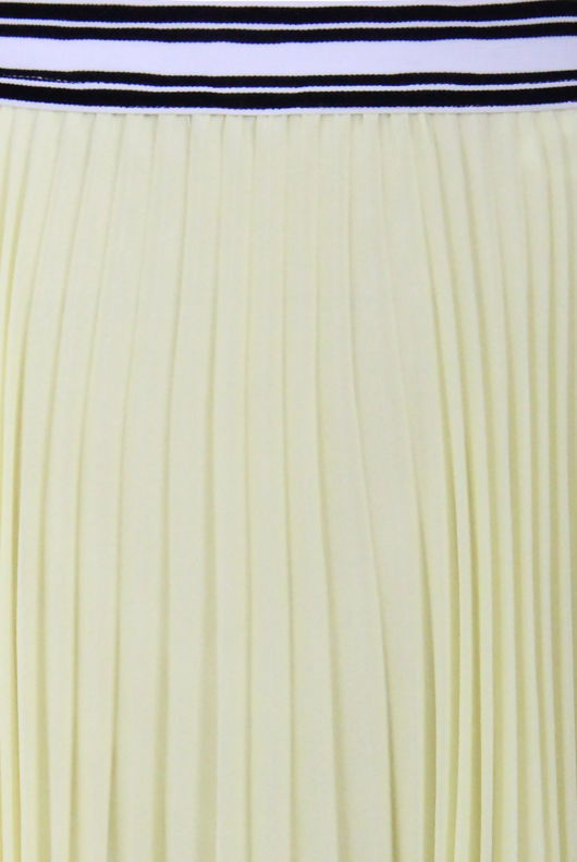 Yellow Elasticated Waist Pleated Midi Skirt