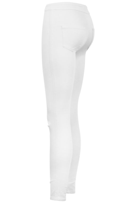 White Ripped Knee Skinny Tube Jean