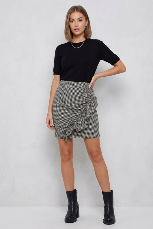 Gingham Ruffled Skirt