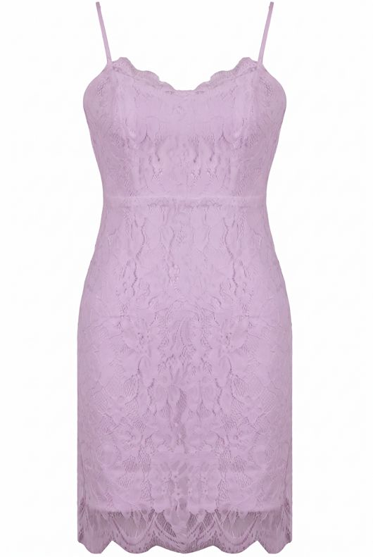 Lilac Block Colour Lace Bodycon Mini