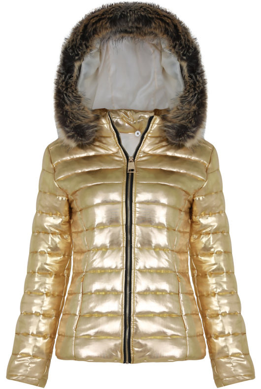 Golden Metallic Padded Coat