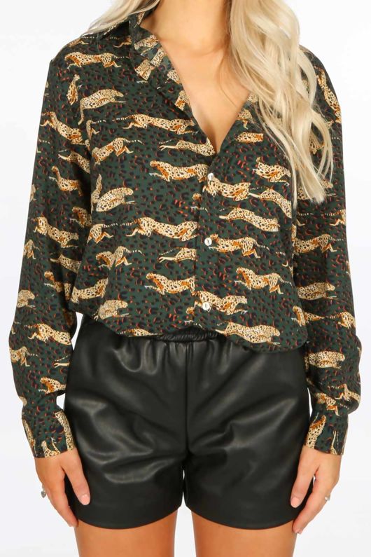 cheetah print blouse