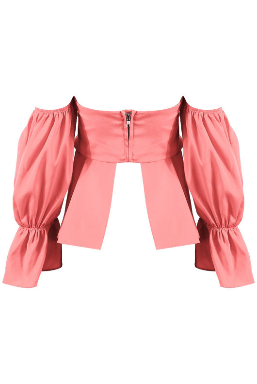 Pink Bandeau Off The Shoulder Top