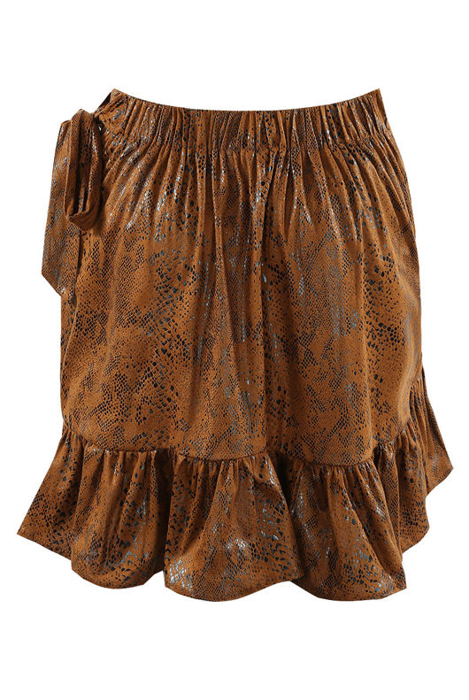 Foil Reptile Frill Trim Mini Skirt