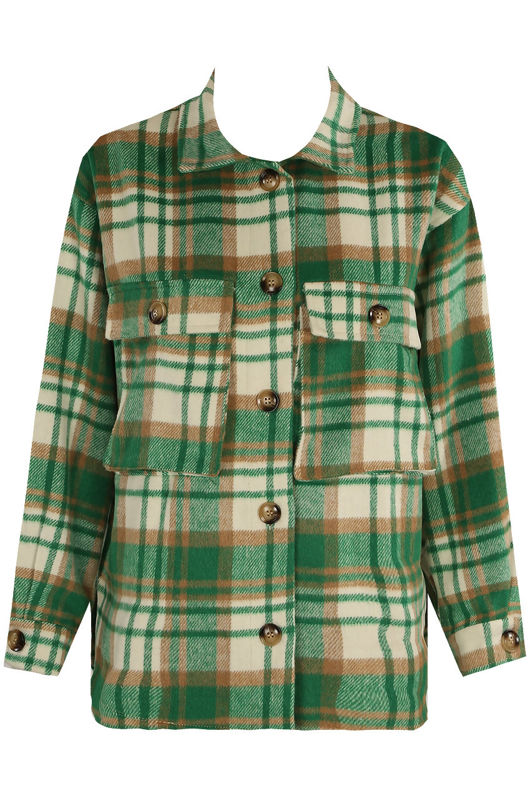 Green Check Print Shackets